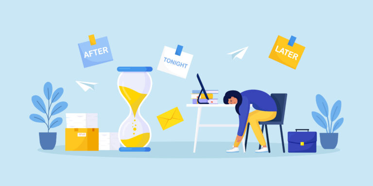 person erschöpft zeitdruck mental load